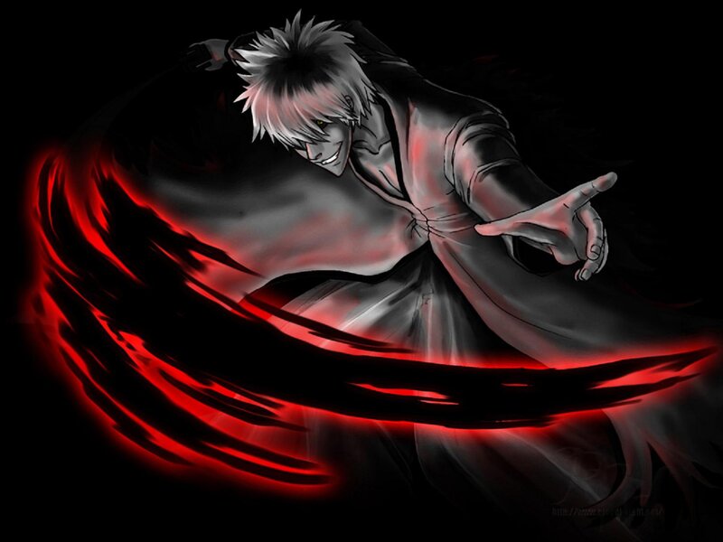 Anime Character with Red Energy — Black