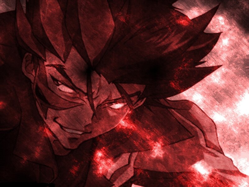 Anime Character with Red Energy — Dramatic, Manga, Spiky Hair, Red Aura