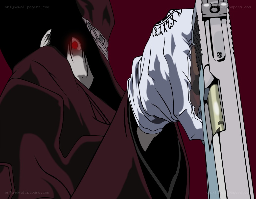 anime character with red eye
