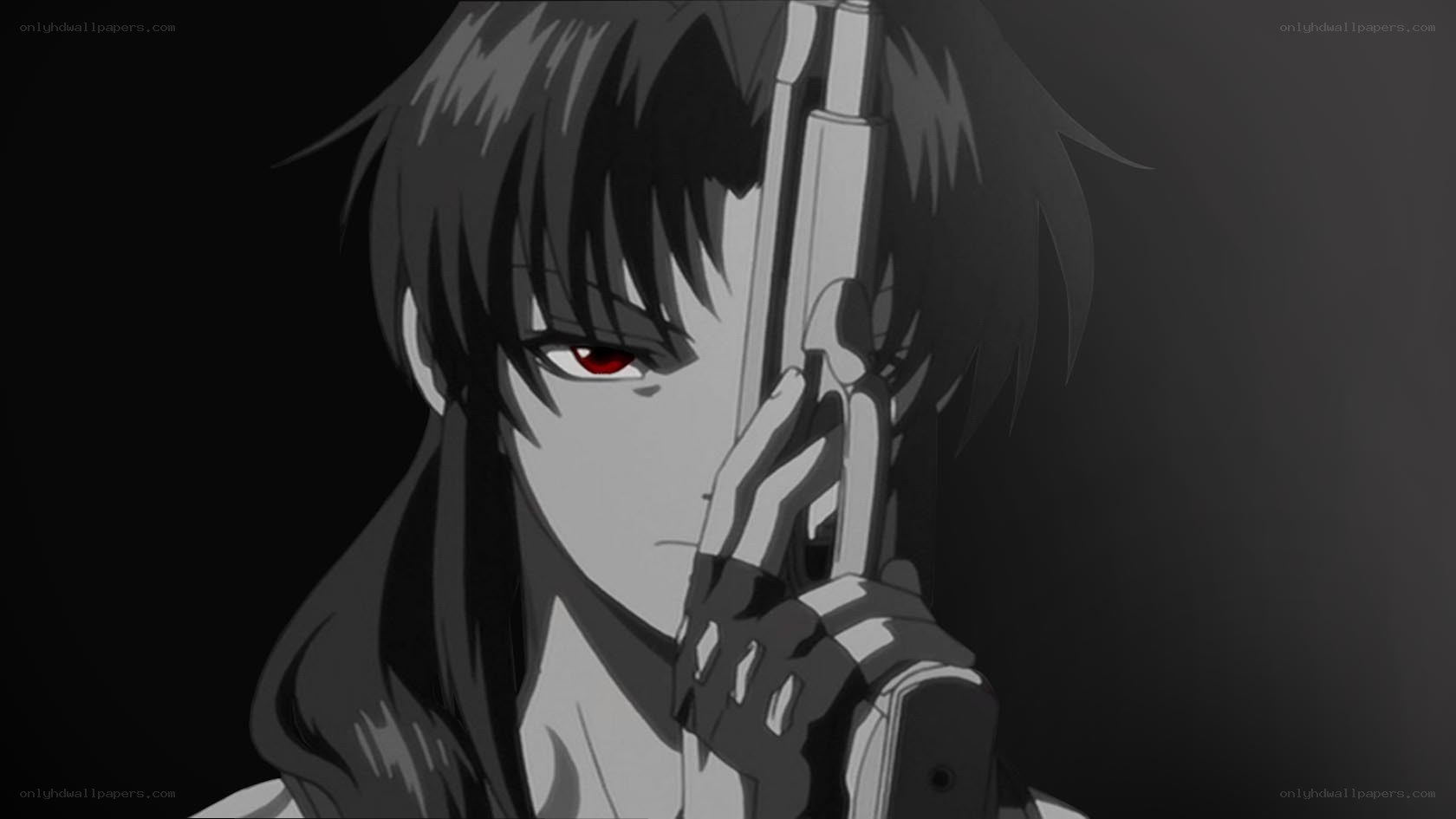 anime character with red eye