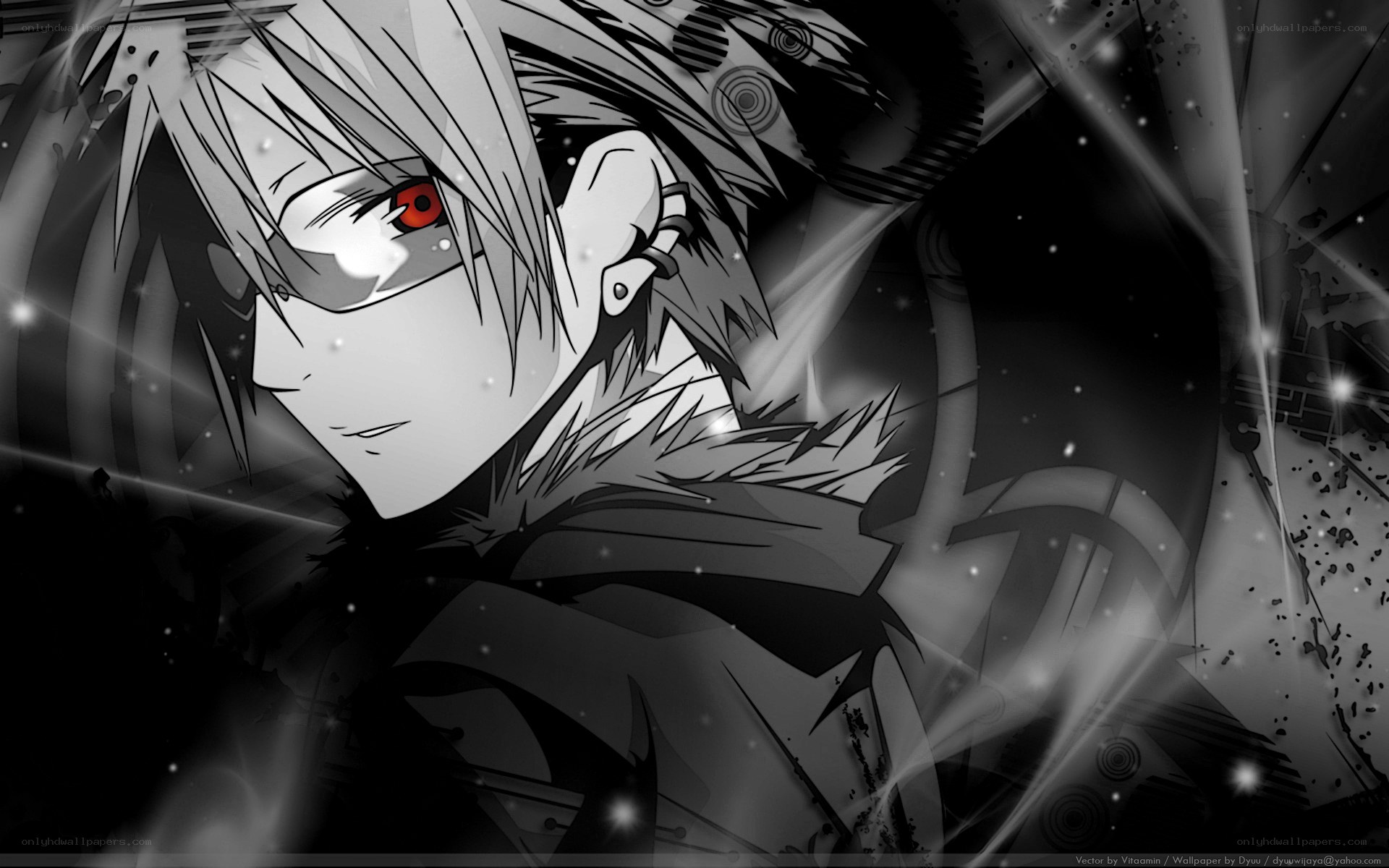 anime character with red eye