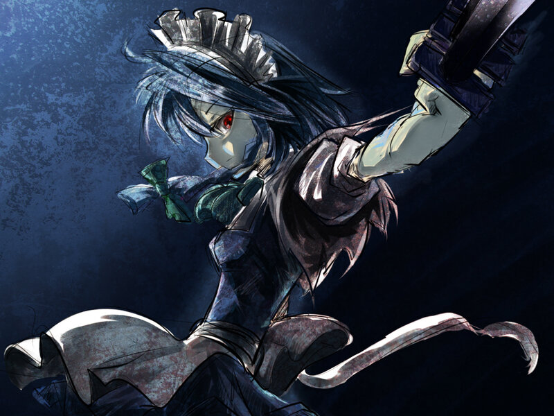 anime character with red eye