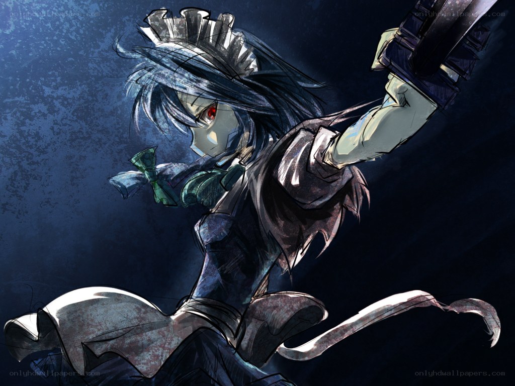 anime character with red eye