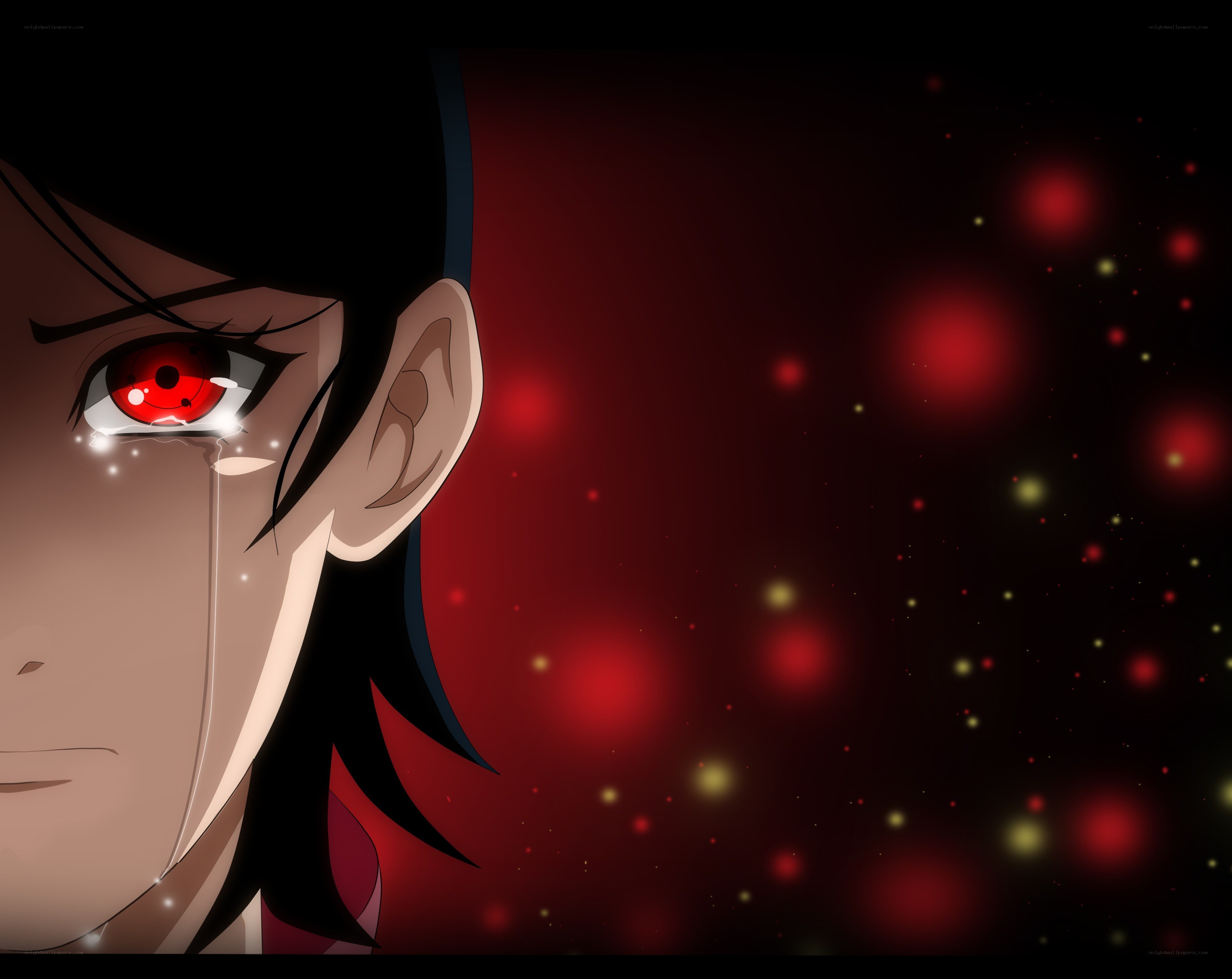 anime character with red eye
