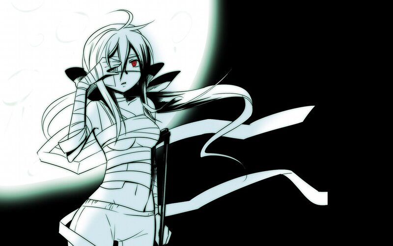 anime character with red eye