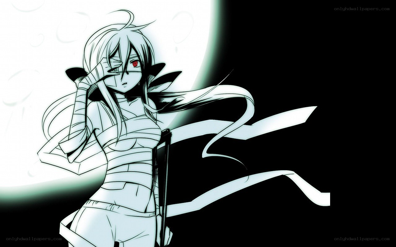 anime character with red eye