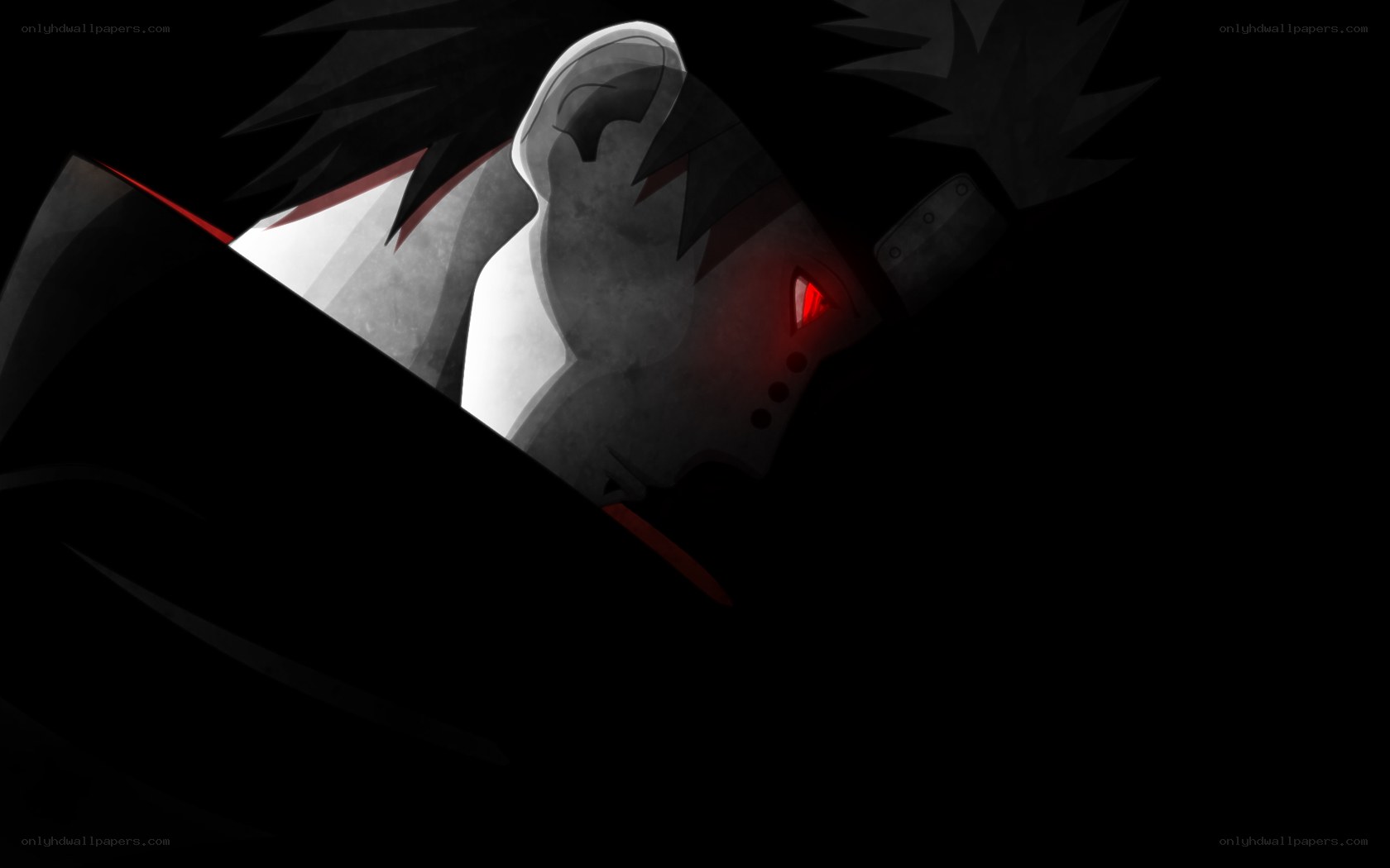 anime character with red eye