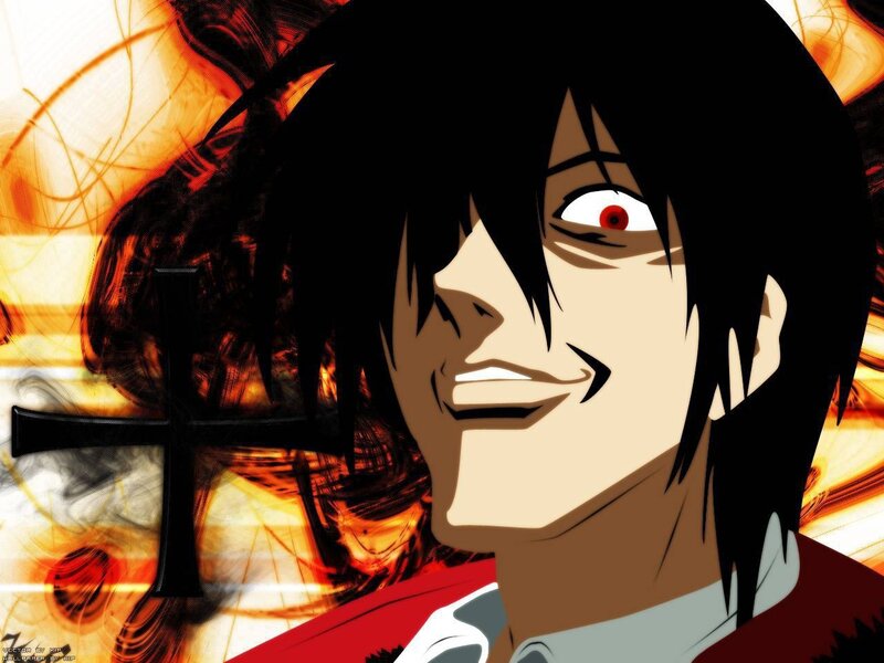 anime character with red eye