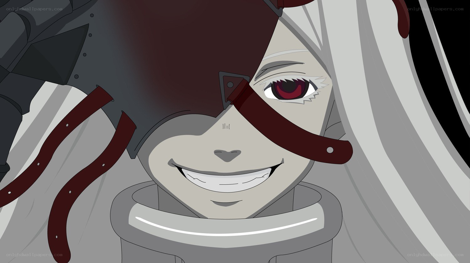 anime character with red eye
