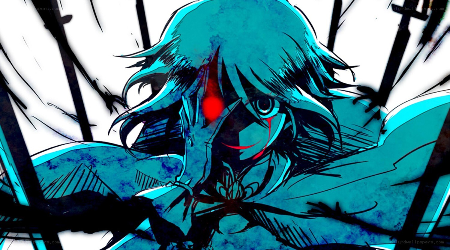 anime character with red eye