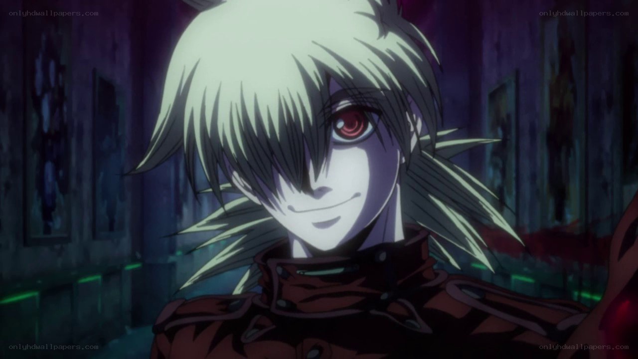 anime character with red eye