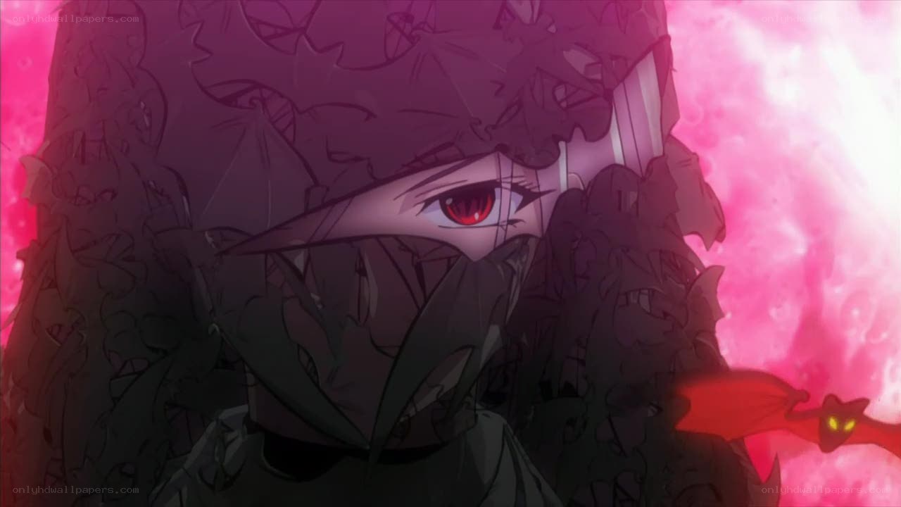 anime character with red eye