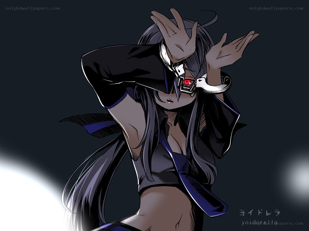 anime character with red eye