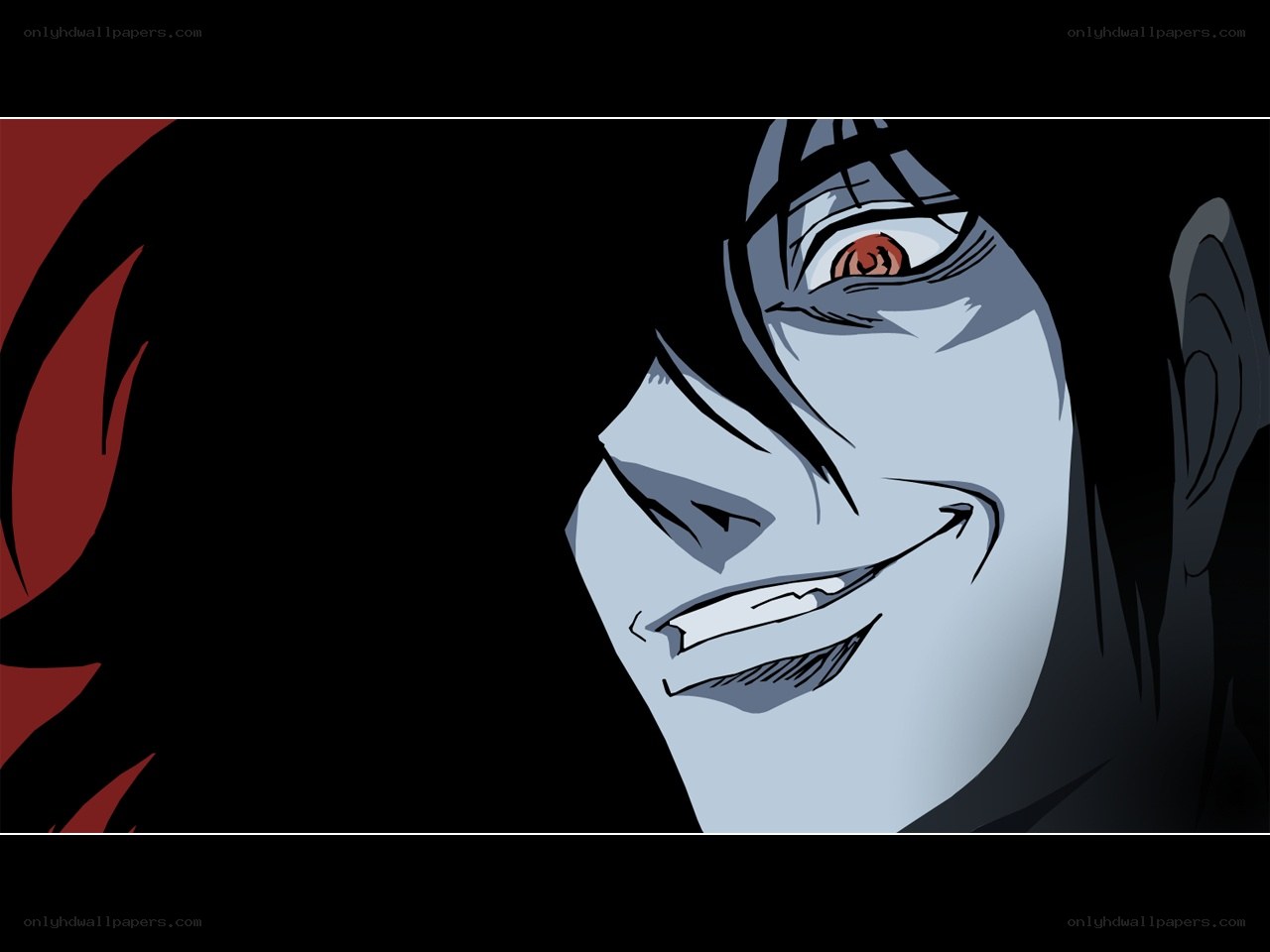 anime character with red eye