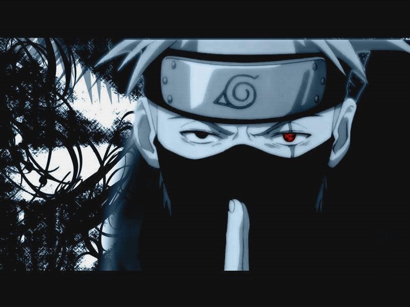 Anime Character with Red Eye — Black, Dark