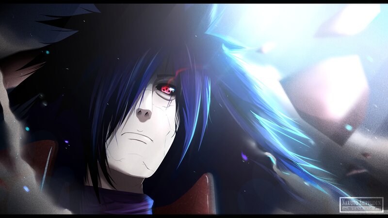 Anime Character with Red Eye — Black, Dramatic, Digital Art, Red Eye