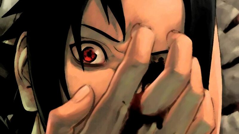 Anime Character with Red Eye — Black, Dramatic, Manga, Hand