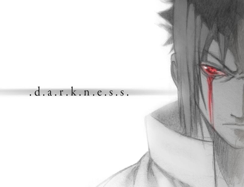 Anime Character with Red Eye — Black, Dramatic, Manga, Red Tear