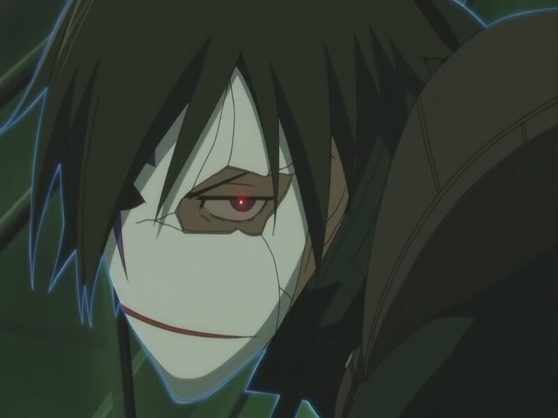 Anime Character with Red Eye — Black, Dramatic, Mask