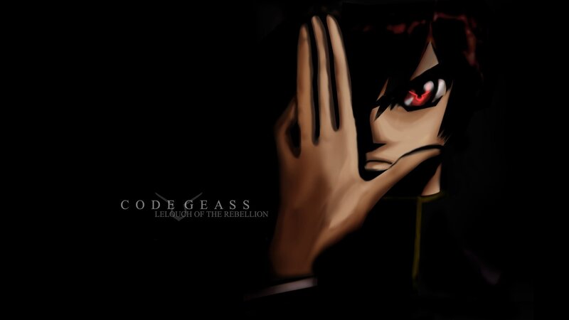 Anime Character with Red Eye — Black, Dramatic, Night, Hand, Red Eye