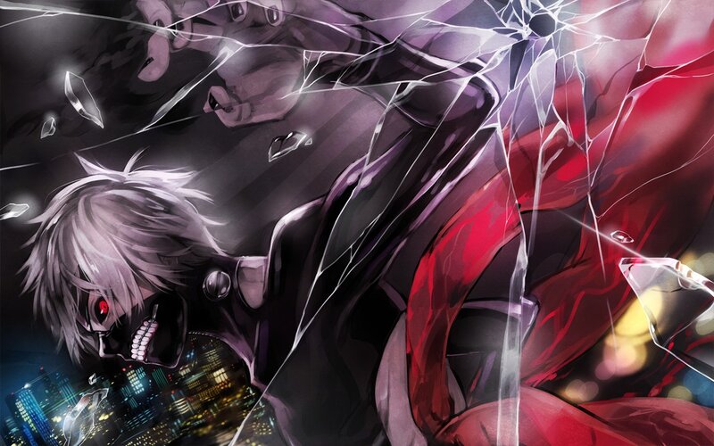 Anime Character with Red Eye — Black, Dramatic, Night, Manga