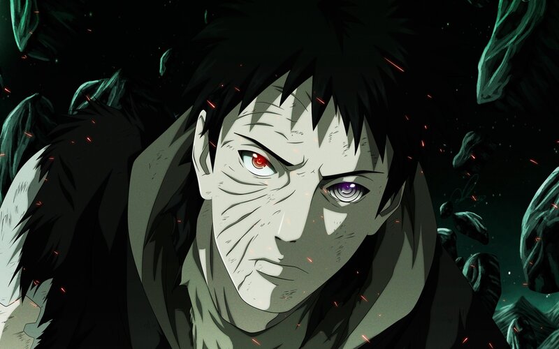 Anime Character with Red Eye — Black, Dramatic, Night, Red Eyes