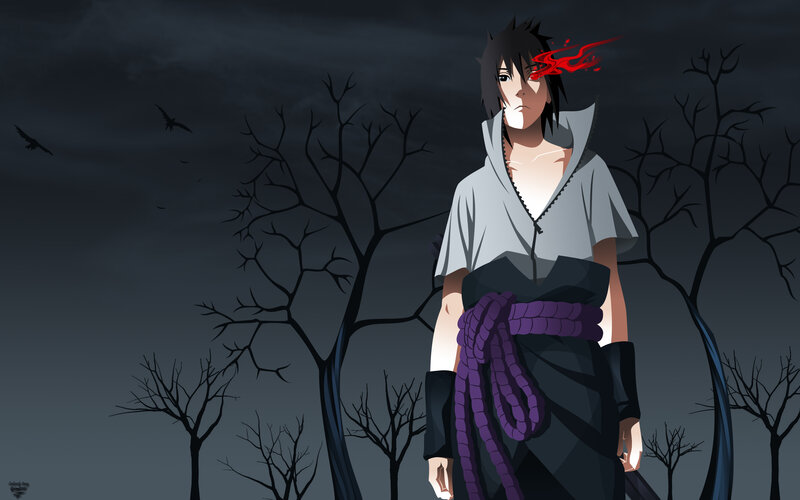 Anime Character with Red Eye — Black, Dramatic, Night