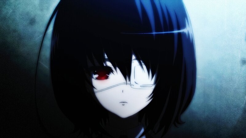 Anime Character with Red Eye — Black, Dramatic, Red Eye