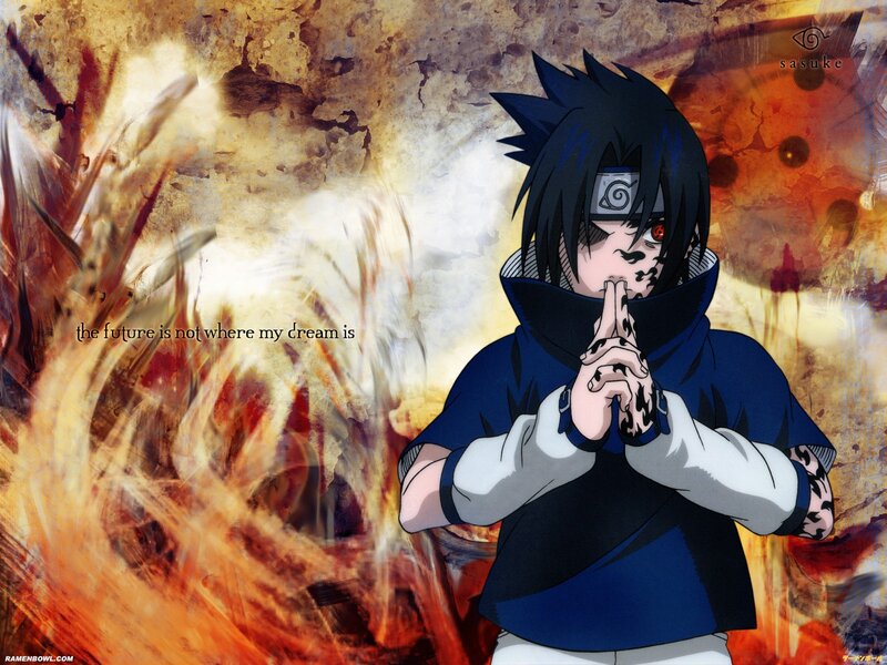Anime Character with Red Eye — Blue, Dramatic, Fire
