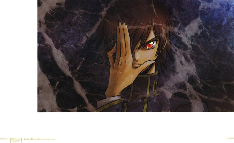 Anime Character with Red Eye — Brown, Dramatic, Hand Gesture
