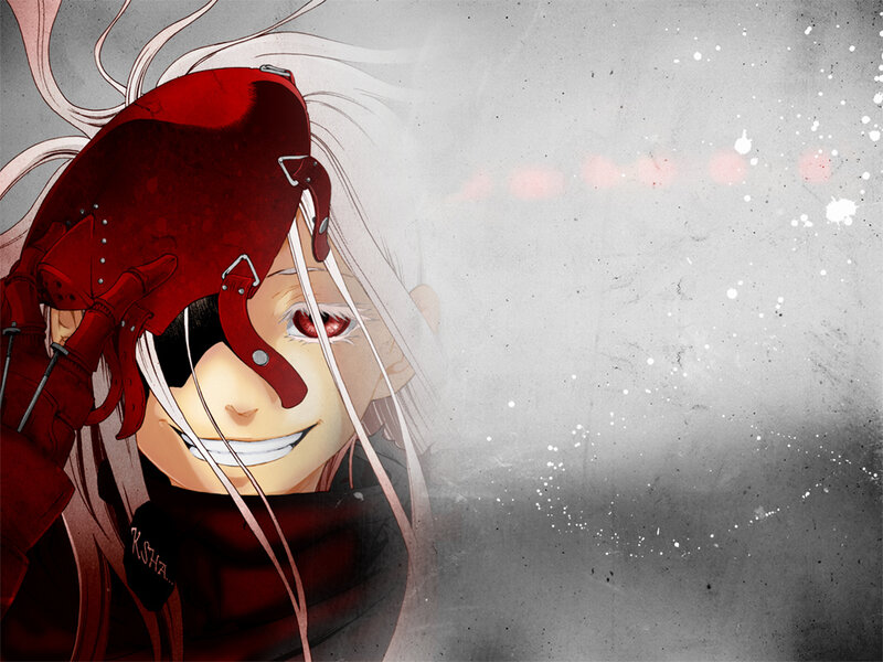 Anime Character with Red Eye — Dramatic