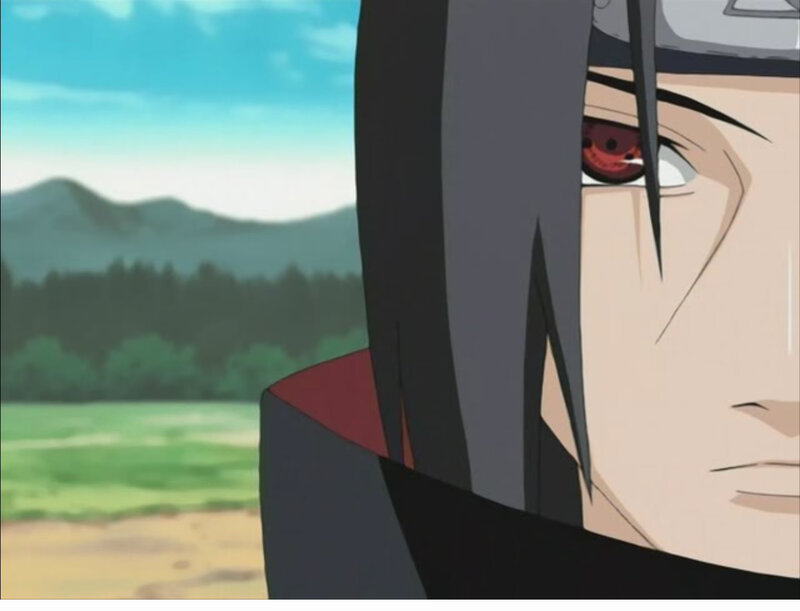 Anime Character with Red Eye — Green, Serious