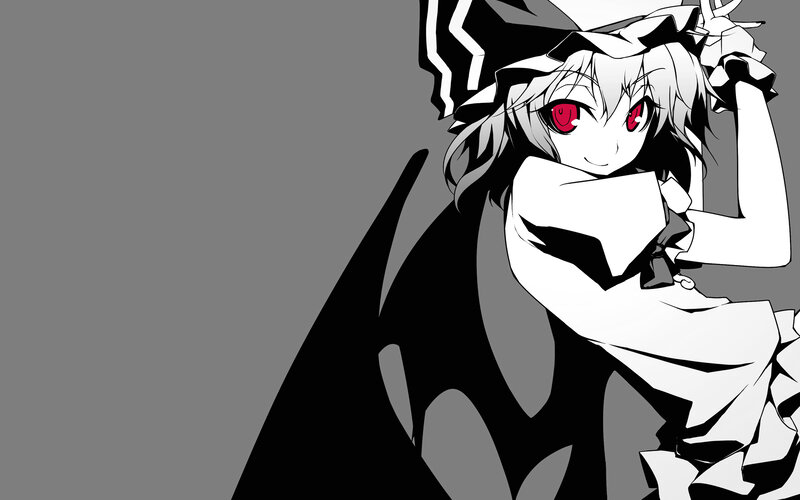 anime character with red eyes
