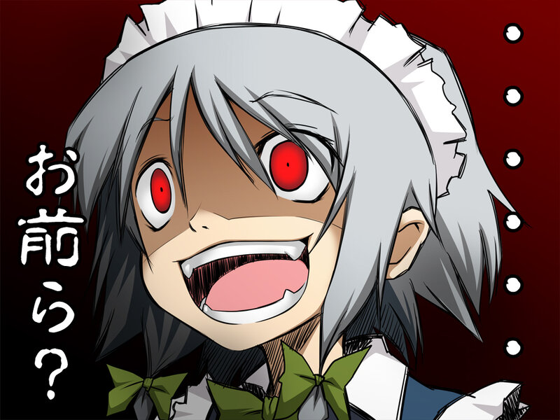 anime character with red eyes