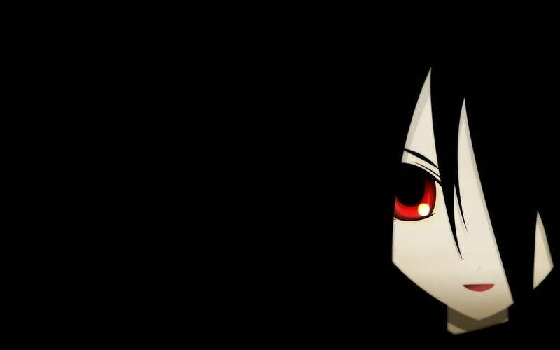 anime character with red eyes