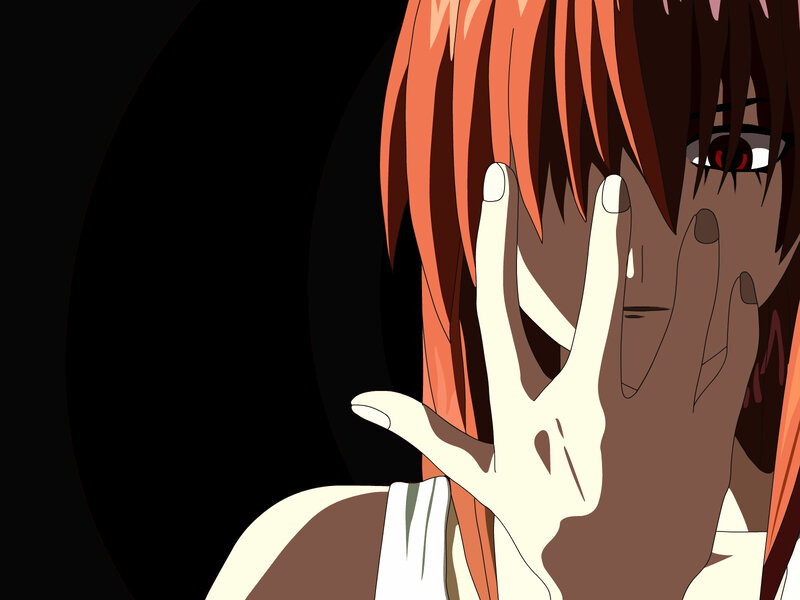 anime character with red eyes