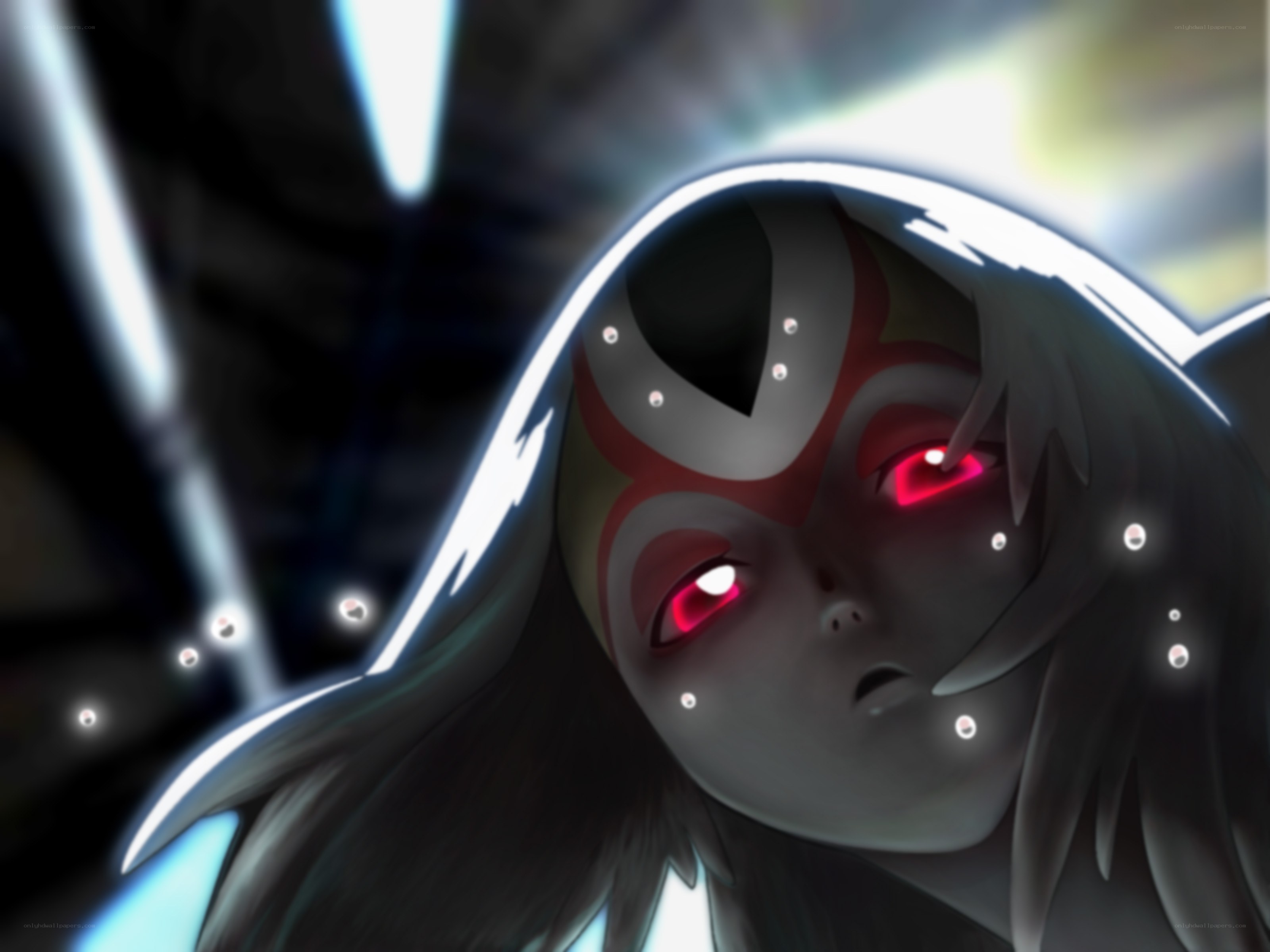 anime character with red eyes