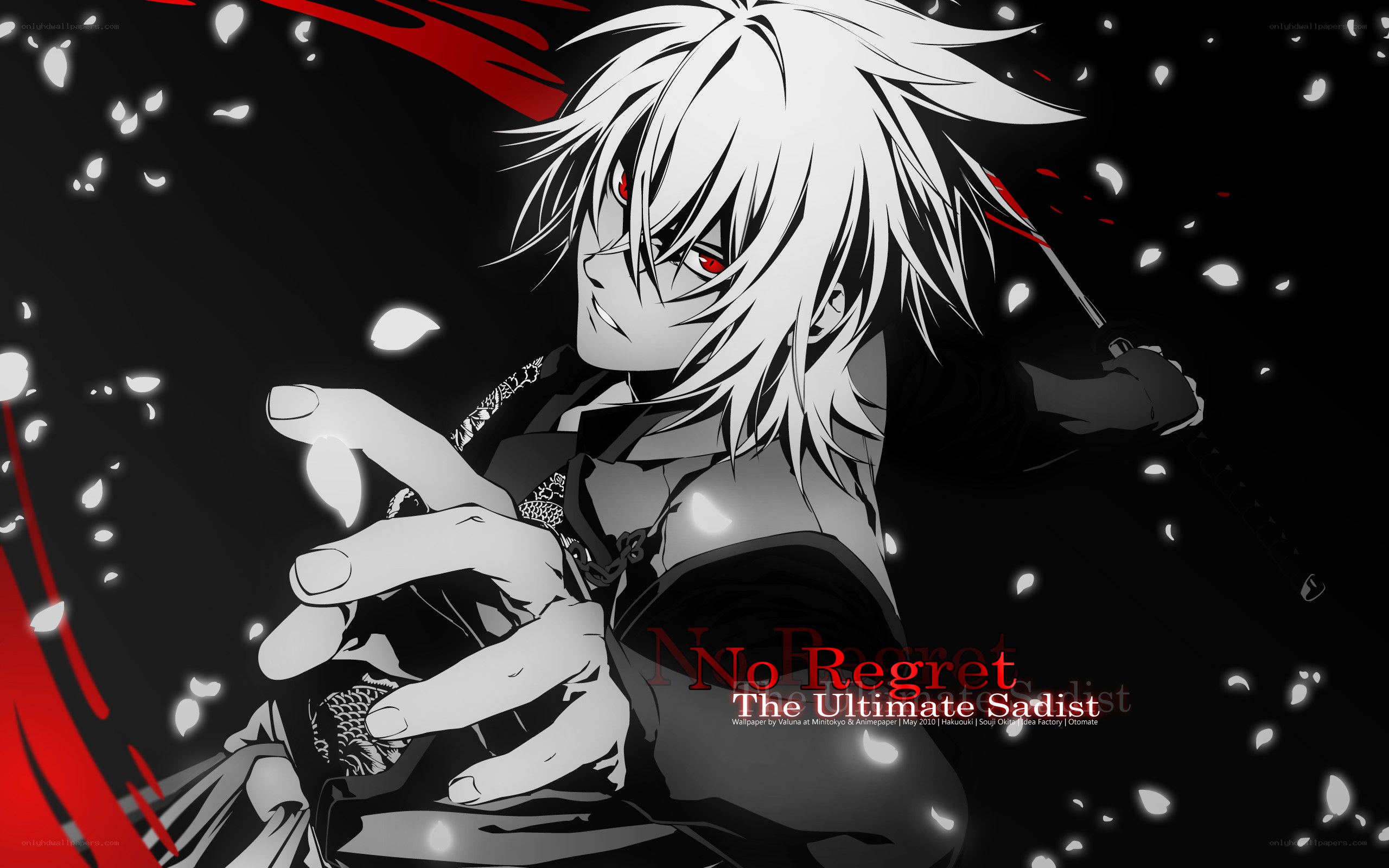 anime character with red eyes