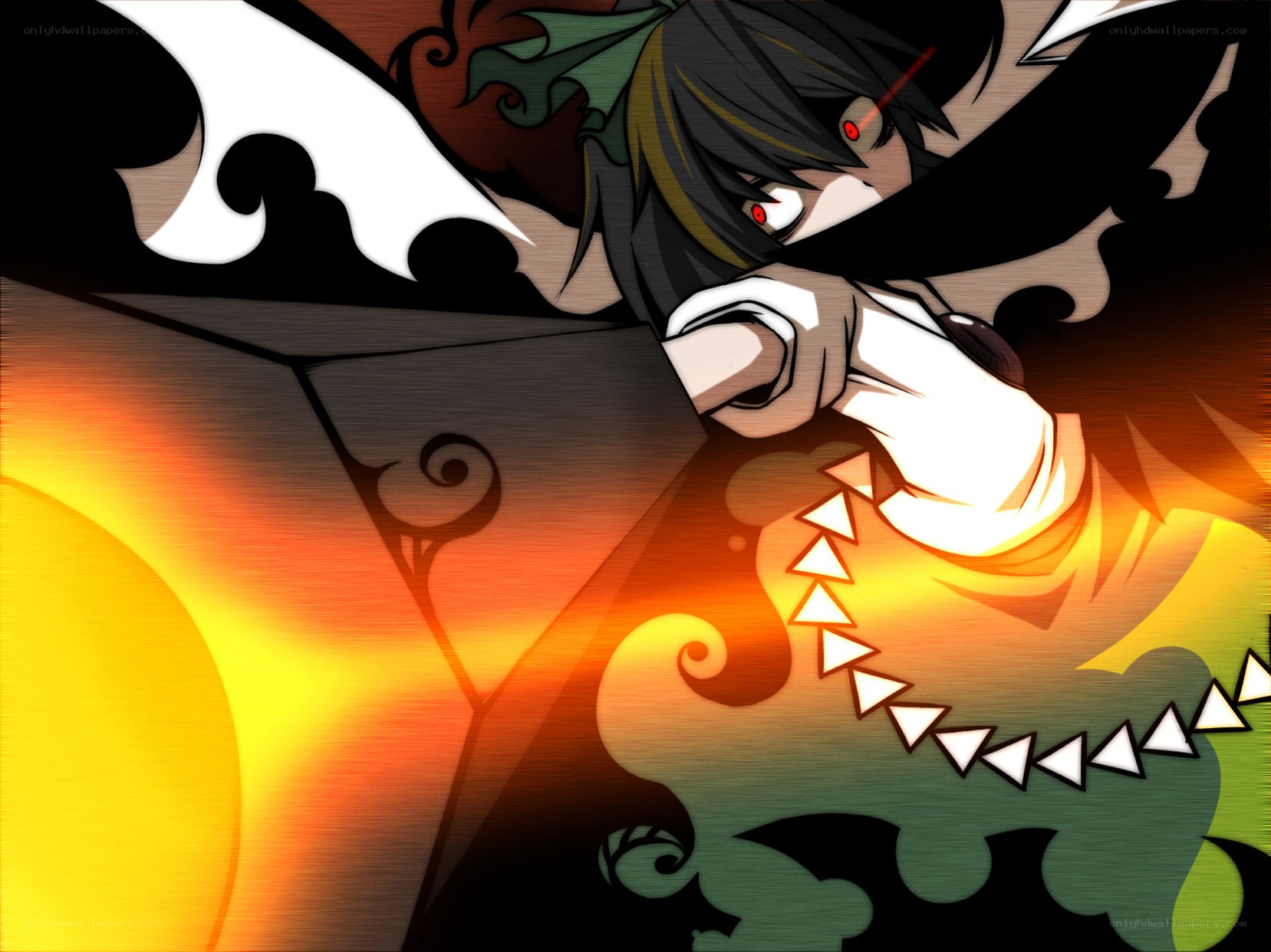 anime character with red eyes