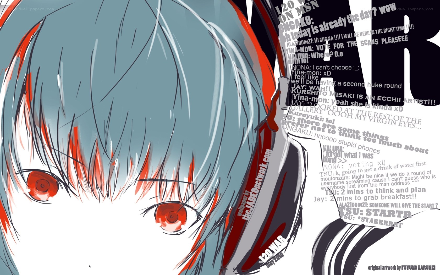 anime character with red eyes