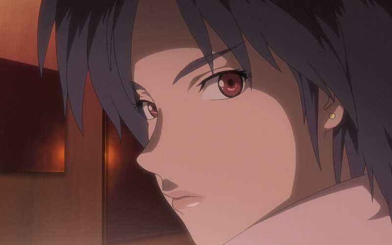 anime character with red eyes
