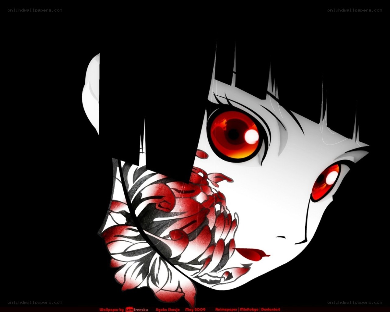 Anime character with red eyes