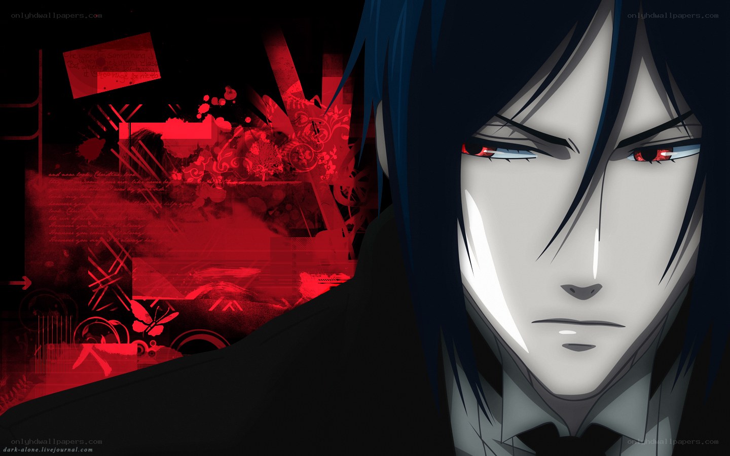 anime character with red eyes