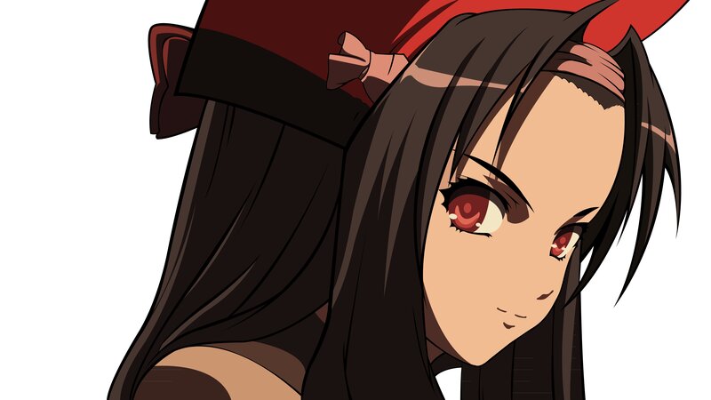 anime character with red eyes