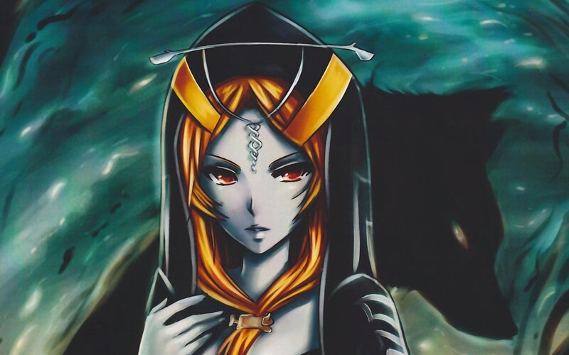 anime character with red eyes