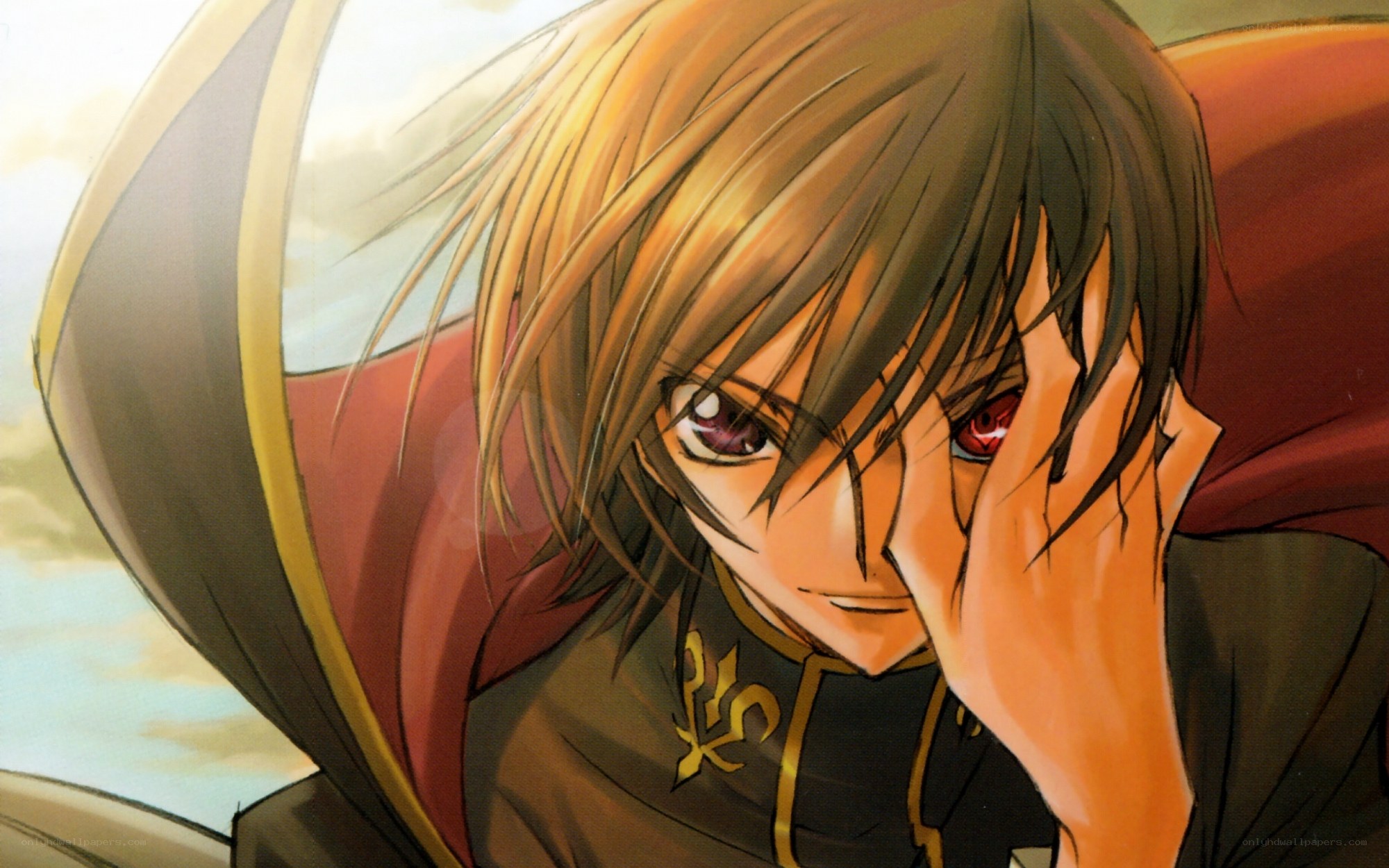 anime character with red eyes