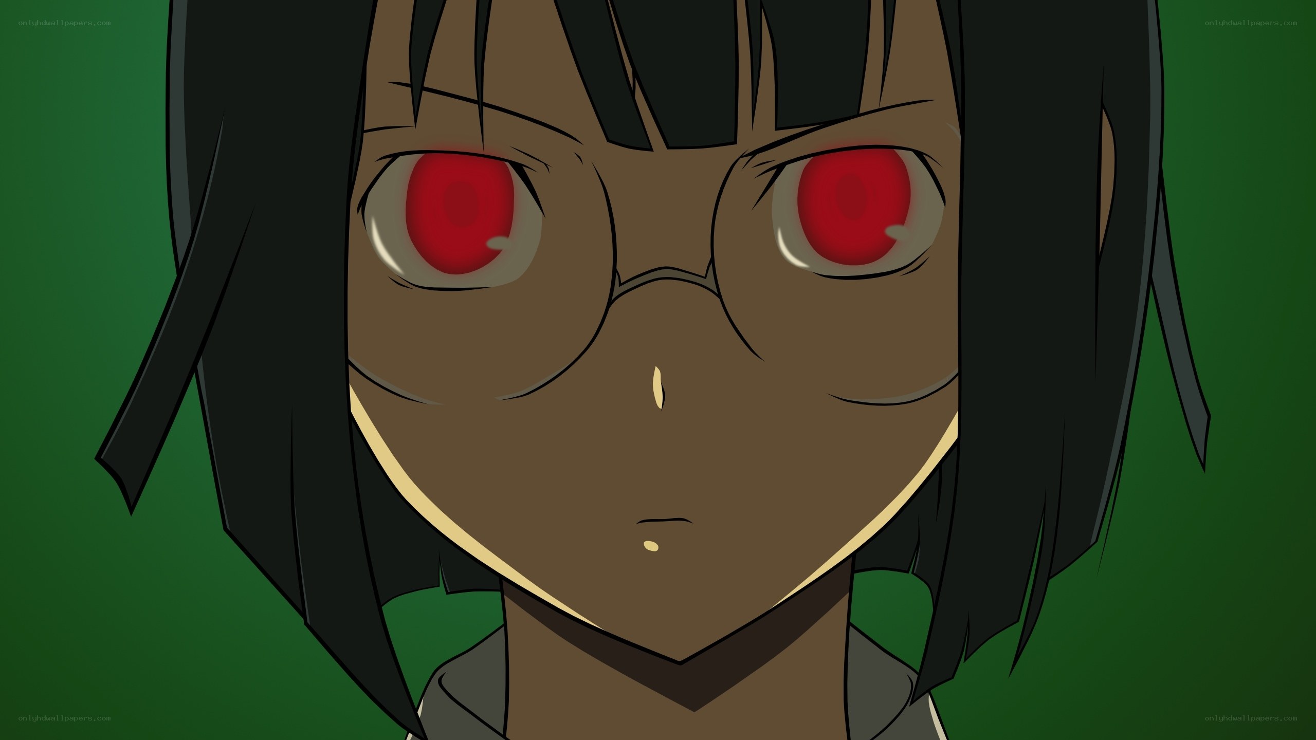 anime character with red eyes