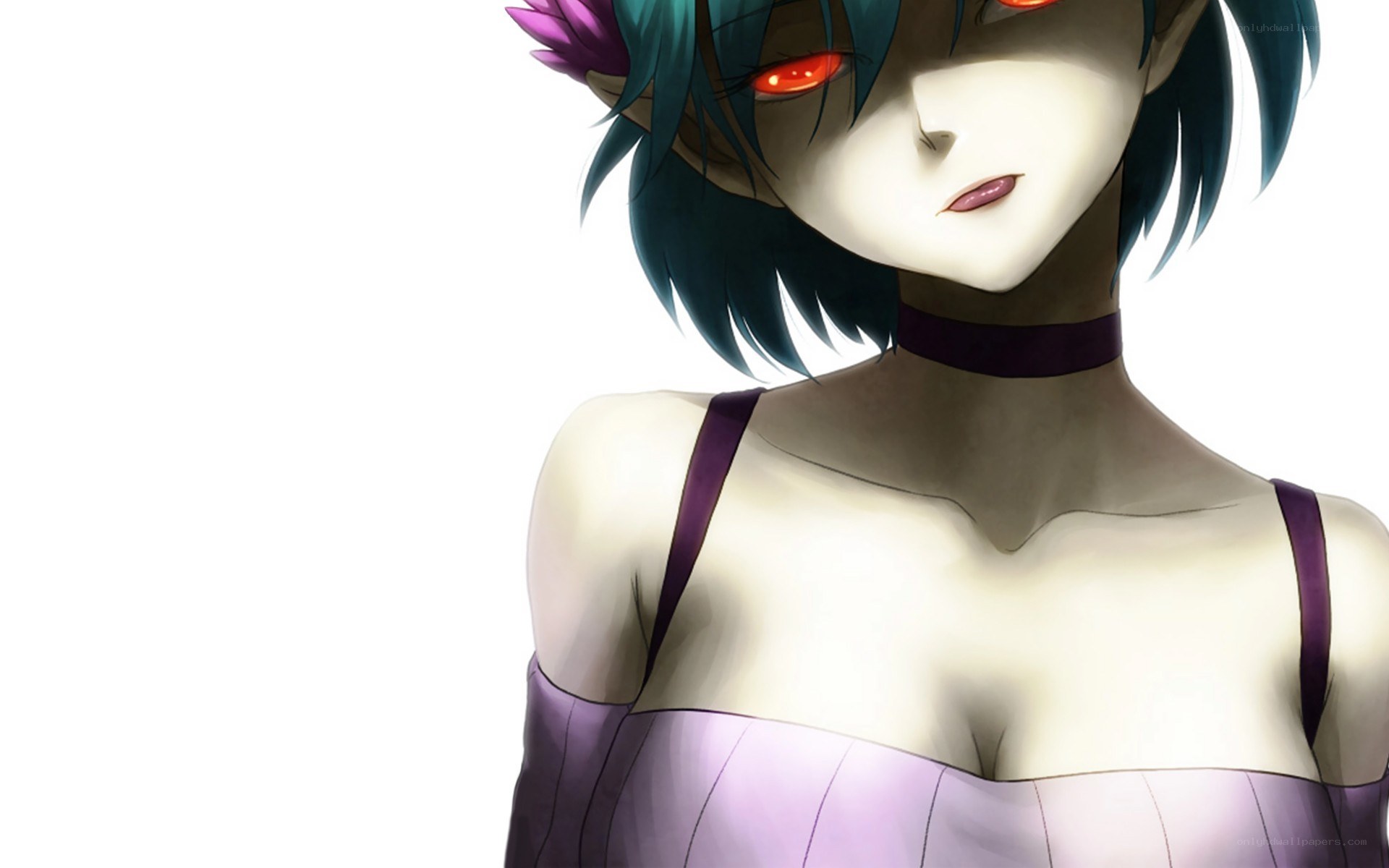 anime character with red eyes