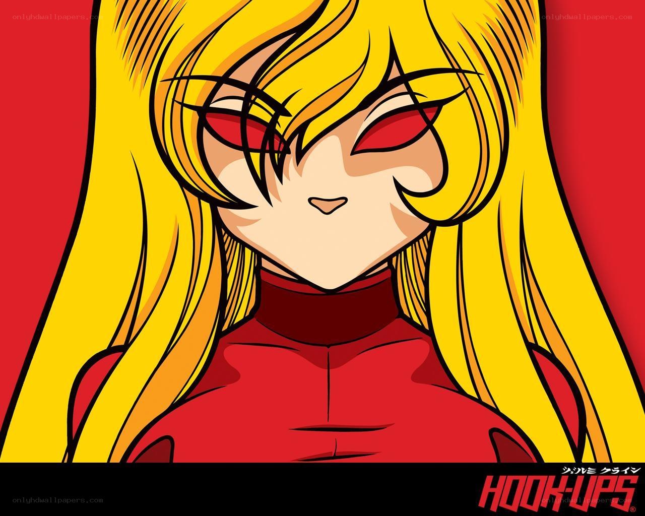 Anime character with red eyes