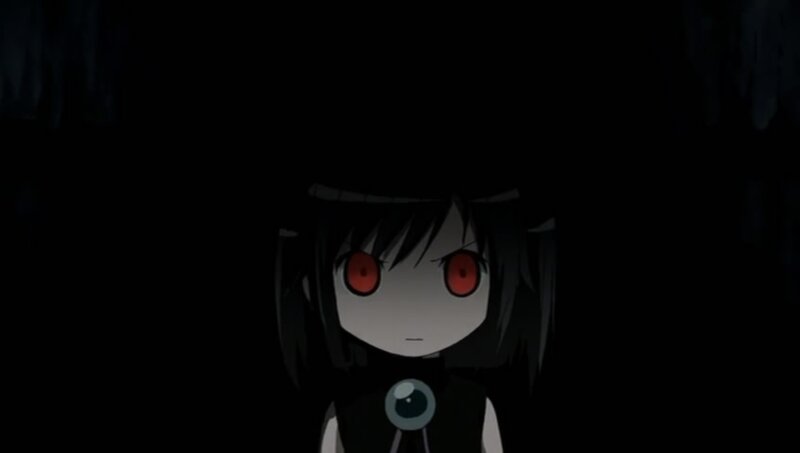 anime character with red eyes